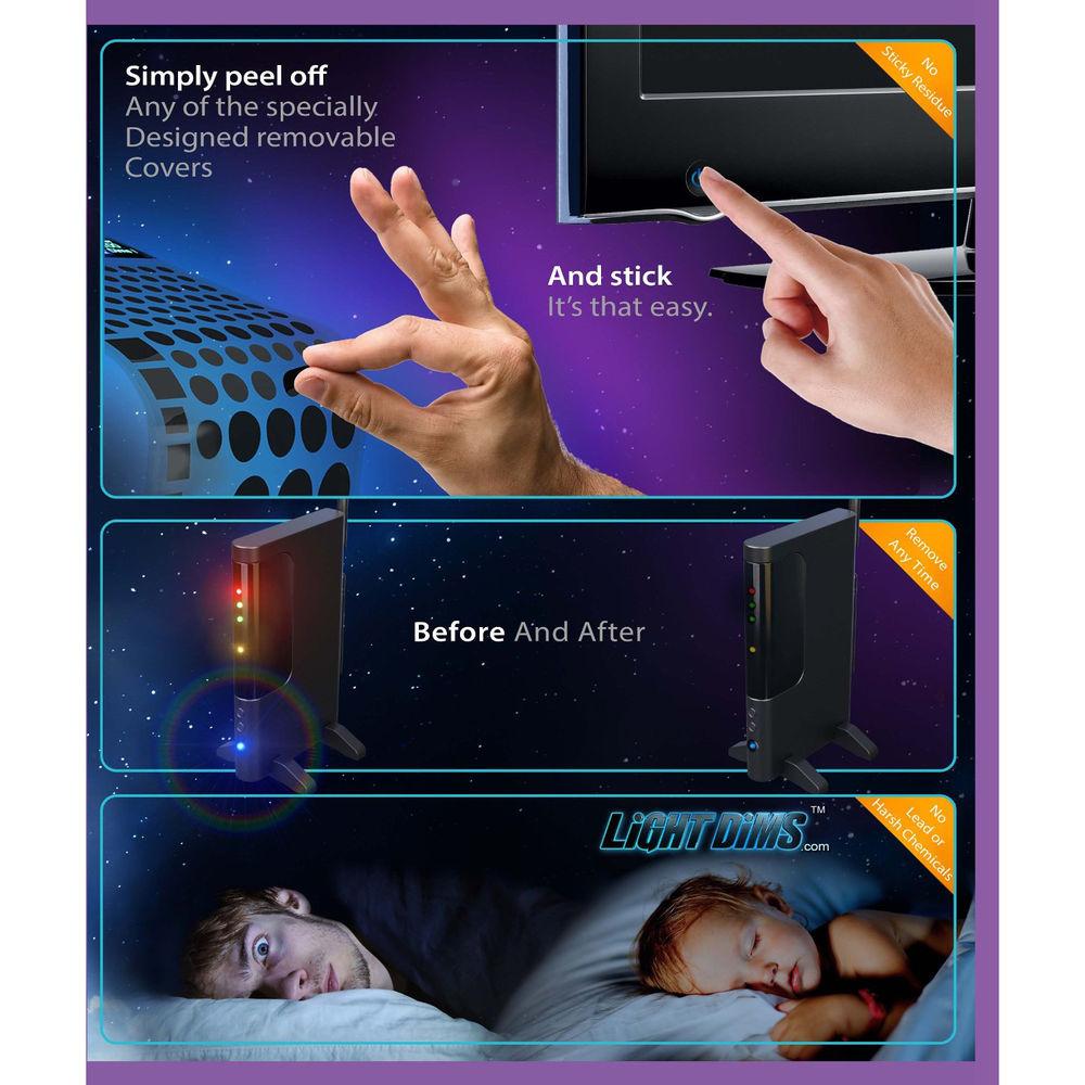 LightDims Kit of LED-Dimming Blocking Stickers for Electronics