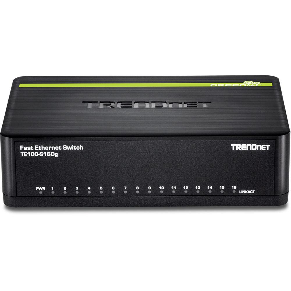 TRENDnet TE100-S16DG 16-Port 10 100 Mbps GREENnet Switch