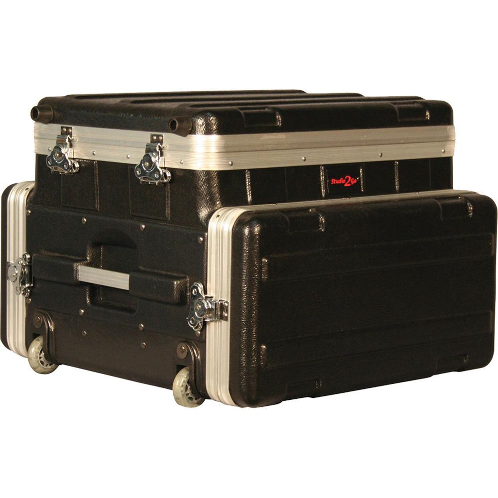 Gator Cases GRC-Studio4GO-W ATA Style Case with Wheels for 4U Rack Mount Recording Device and a Laptop