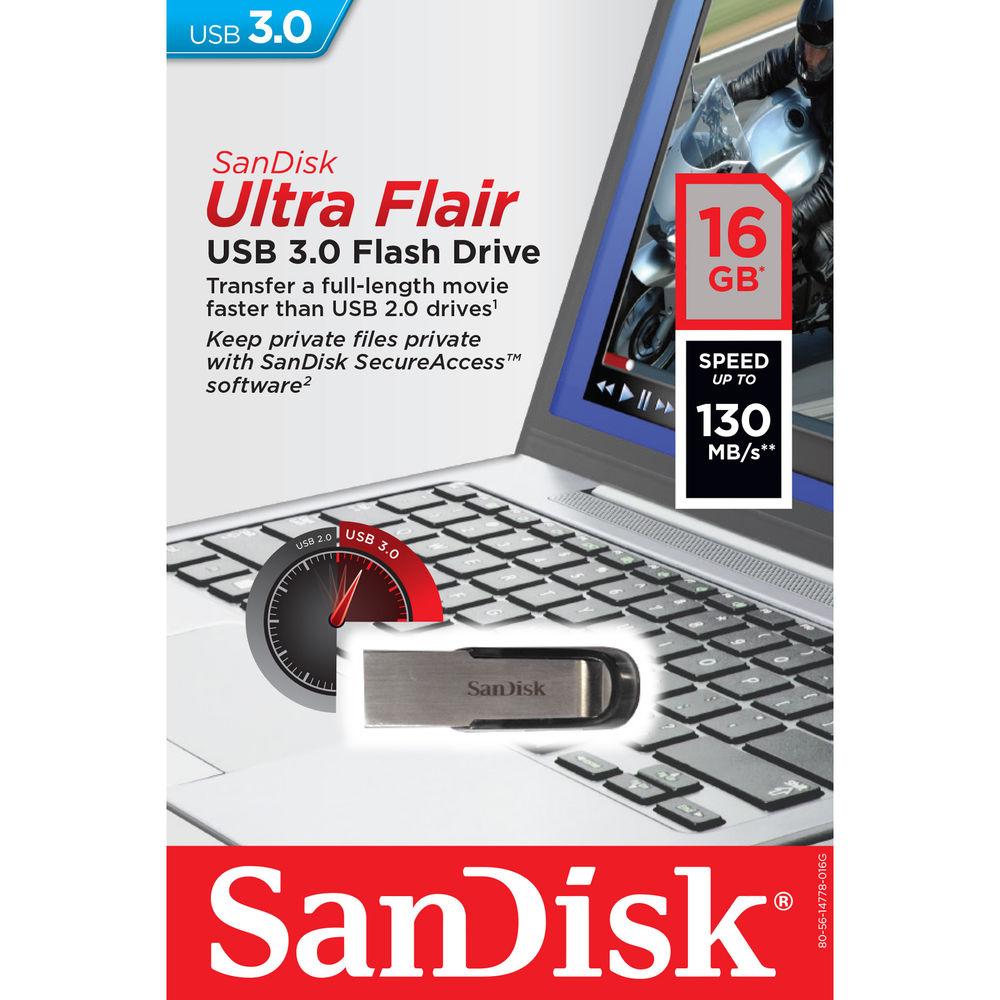 SanDisk 16GB Ultra Flair USB 3.0 Flash Drive
