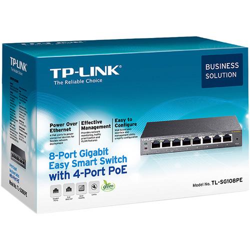 TP-Link TL-SG108PE 8-Port Gigabit Easy Smart Switch with 4-Port PoE