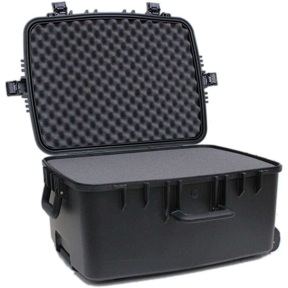 JELCO Rugged Carry Case with Wheels, Extension Handle, and DIY Customizable Foam