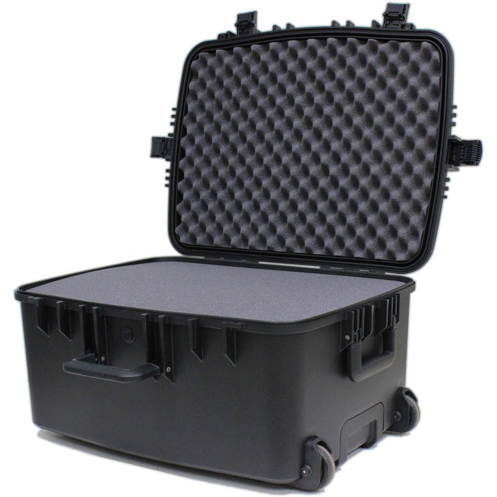 JELCO Rugged Carry Case with Wheels, Extension Handle, and DIY Customizable Foam