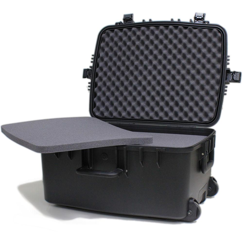 JELCO Rugged Carry Case with Wheels, Extension Handle, and DIY Customizable Foam
