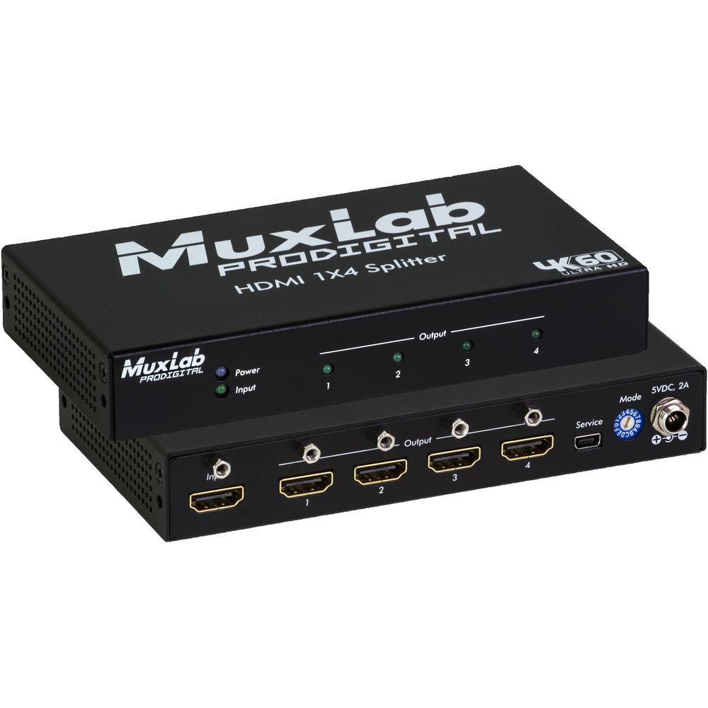 MuxLab 1x4 4K HDMI Splitter
