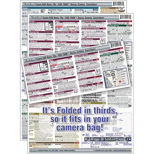 PhotoBert Cheat Sheet for Canon EOS Rebel T6s 760D DSLR Camera