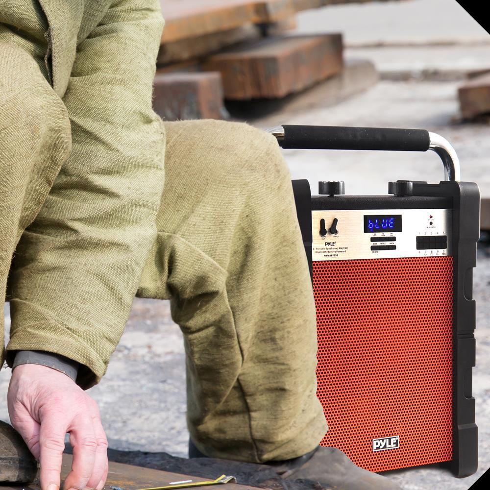 Pyle Pro Jobsite Boombox - 100 Watt 8" Bluetooth Portable Speaker System