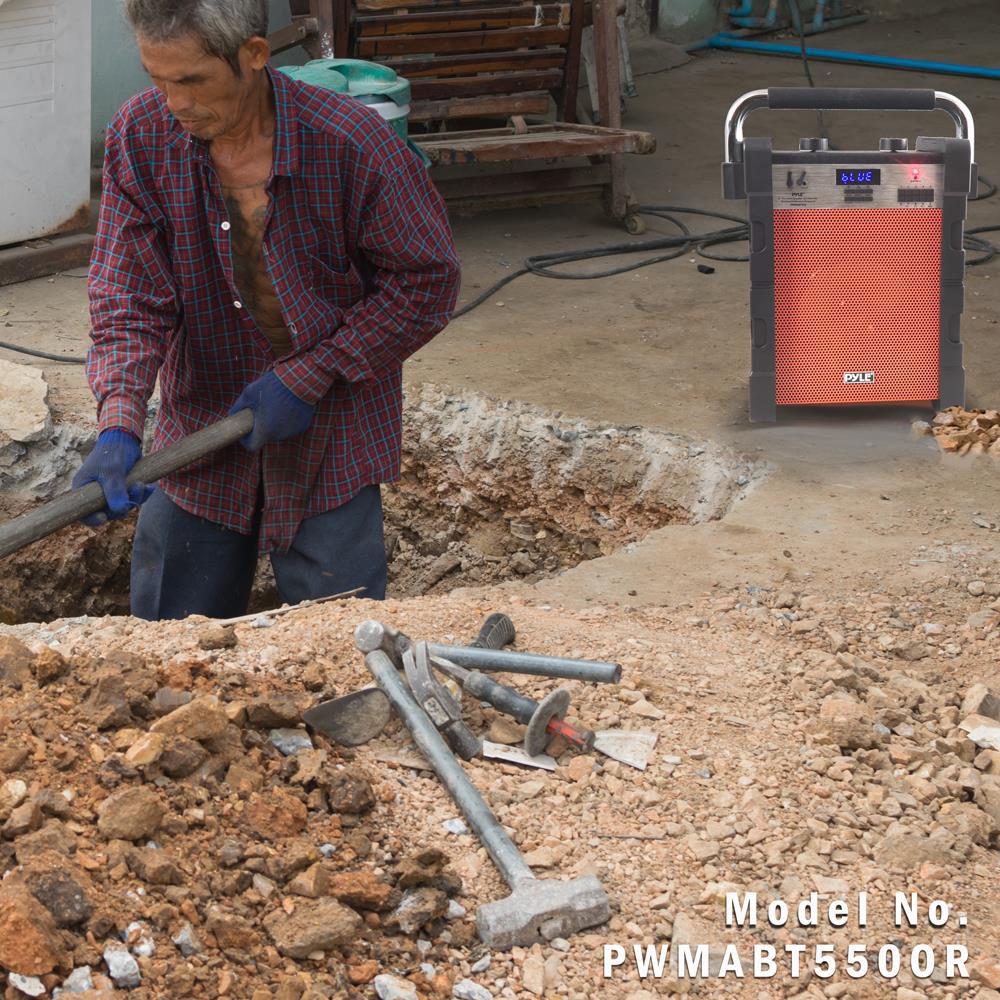 Pyle Pro Jobsite Boombox - 100 Watt 8" Bluetooth Portable Speaker System