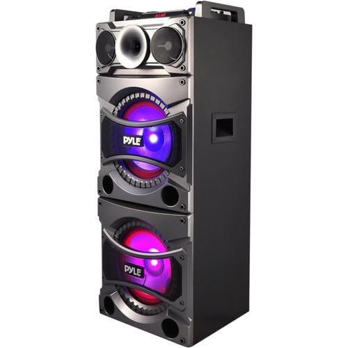Pyle Pro PSUFM1038BT - 2400W Bluetooth Portable Karaoke System with DJ Lights and Top-Panel Controls