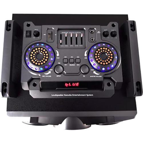 Pyle Pro PSUFM1038BT - 2400W Bluetooth Portable Karaoke System with DJ Lights and Top-Panel Controls