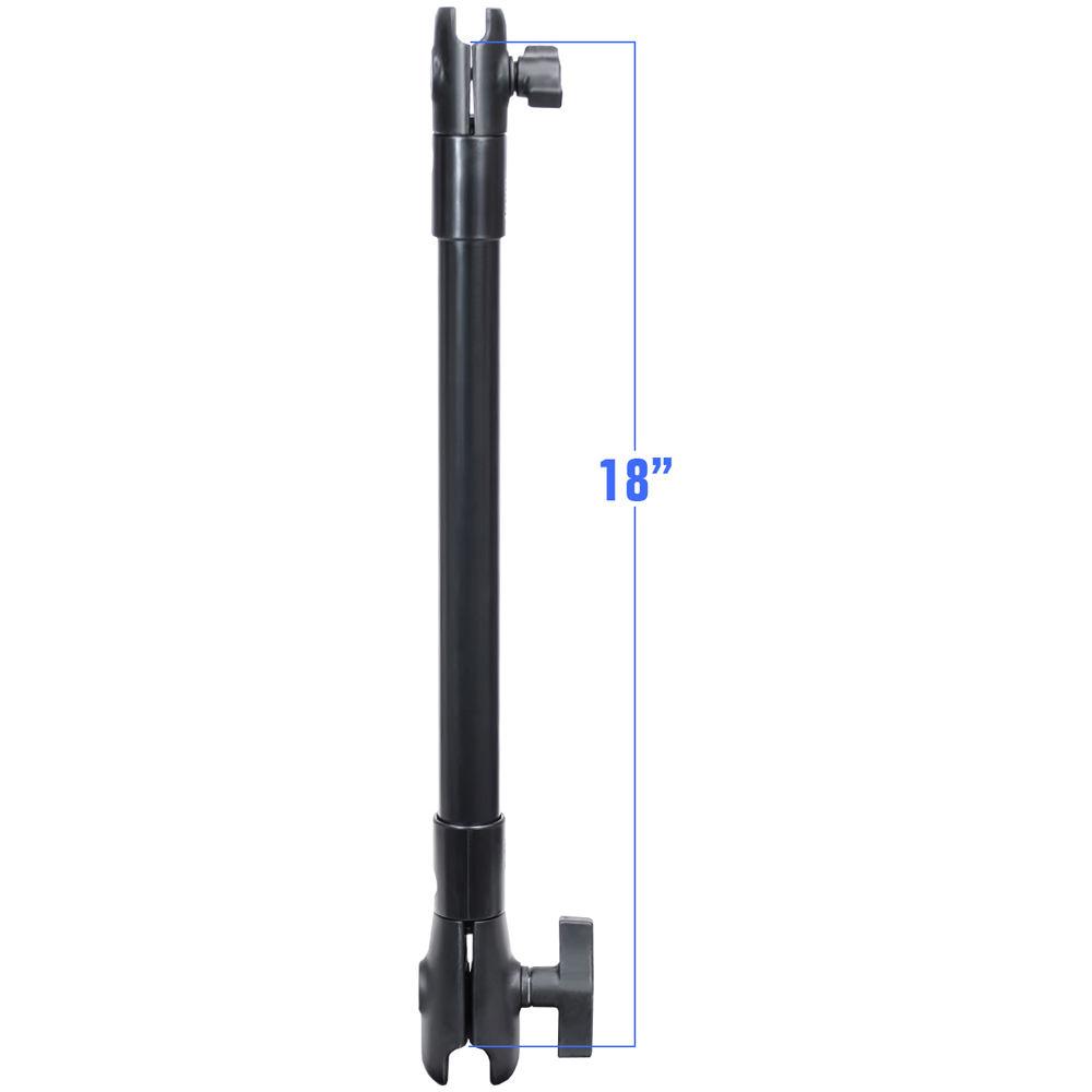 RAM MOUNTS 18" Long Extension Pole with 1" & 1.5" Ball Single Open Sockets