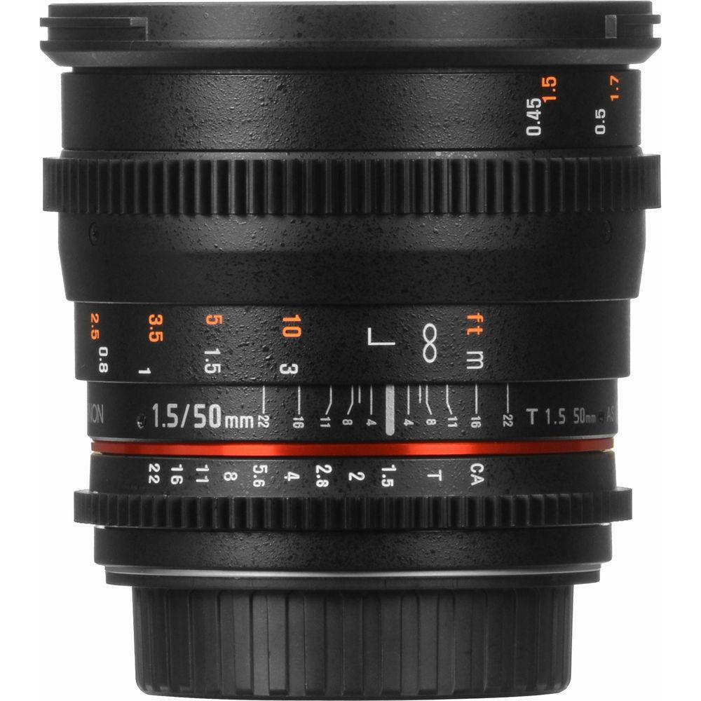 Rokinon 50mm T1.5 AS UMC Cine DS Lens for Canon EF Mount