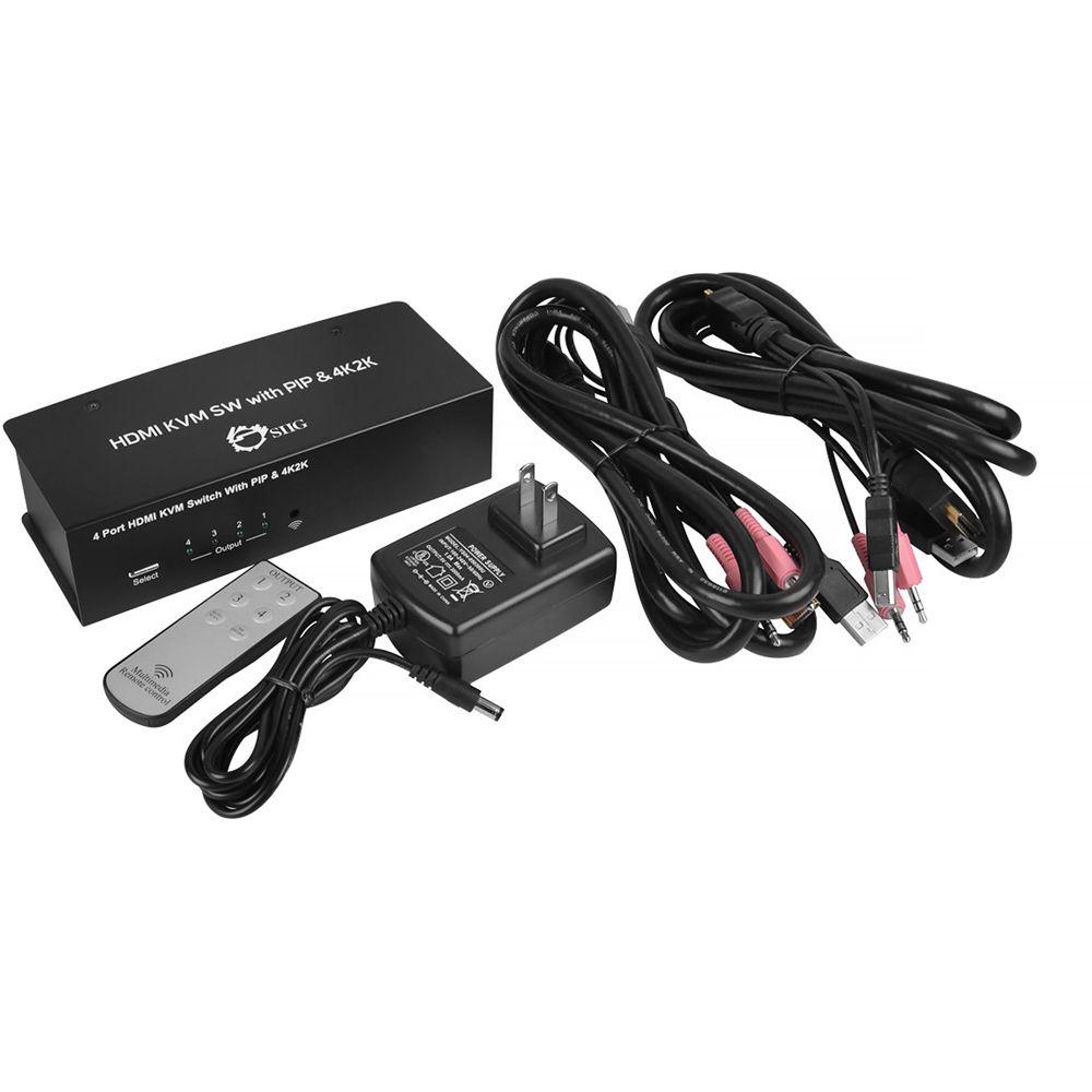 SIIG 4x1 USB HDMI KVM Switch with 4Kx2K & PIP