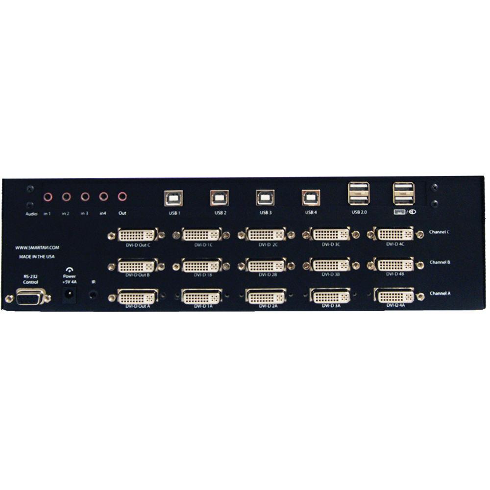 Smart-AVI DVN-4Trio 4-Port Dual Display DVI-D KVM Switch with USB 2.0 Sharing
