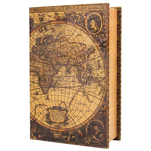 Barska Antique Map Book Lock Box with Keyed Lock