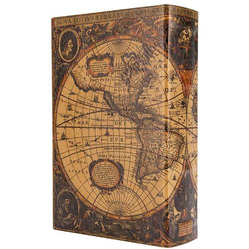 Barska Antique Map Book Lock Box with Keyed Lock