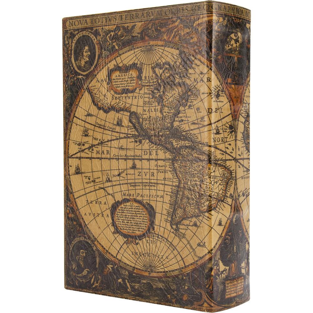 Barska Antique Map Book Lock Box with Keyed Lock