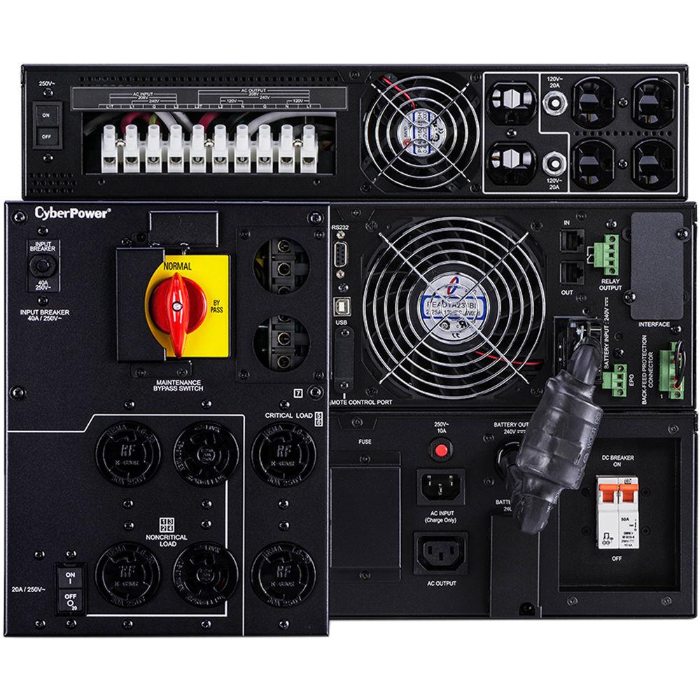 CyberPower Smart App Online Series 8U Rack Tower Sine Wave Double-Conversion UPS with Maintenance Bypass Switch & Step-Down Transformer