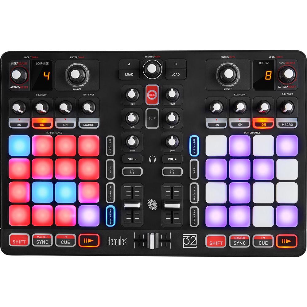 Hercules P32 DJ Controller with High Performance Pads