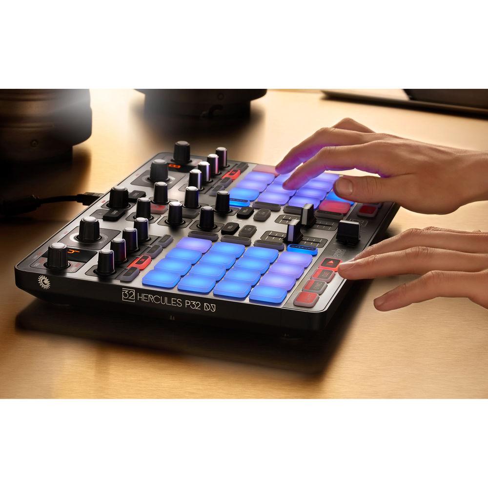 Hercules P32 DJ Controller with High Performance Pads
