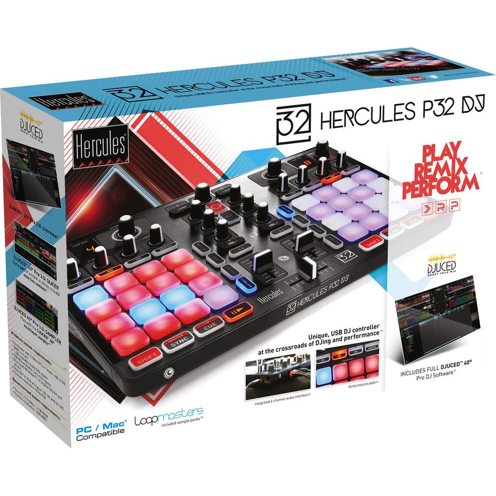 Hercules P32 DJ Controller with High Performance Pads
