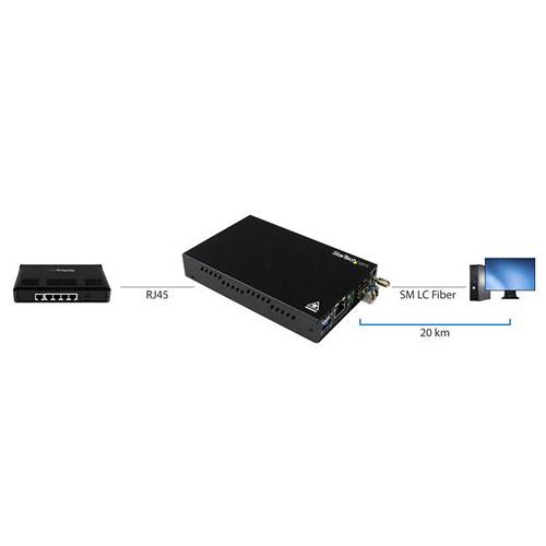 StarTech 1000 Mb s Gigabit Single-Mode Ethernet Copper to Fiber Media Converter