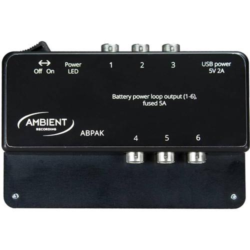 Ambient Recording ABPAK External Power Supply Distribution Anton Bauer Battery Mount to Five 4-Pin Hirose Outputs