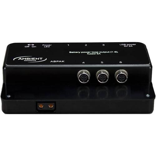 Ambient Recording ABPAK External Power Supply Distribution Anton Bauer Battery Mount to Five 4-Pin Hirose Outputs