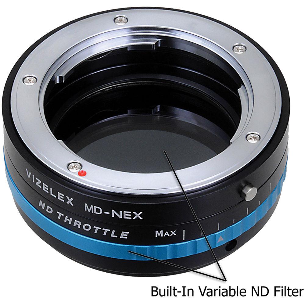 FotodioX Minolta MD Lens to Sony E-Mount Camera Vizelex ND Throttle Adapter
