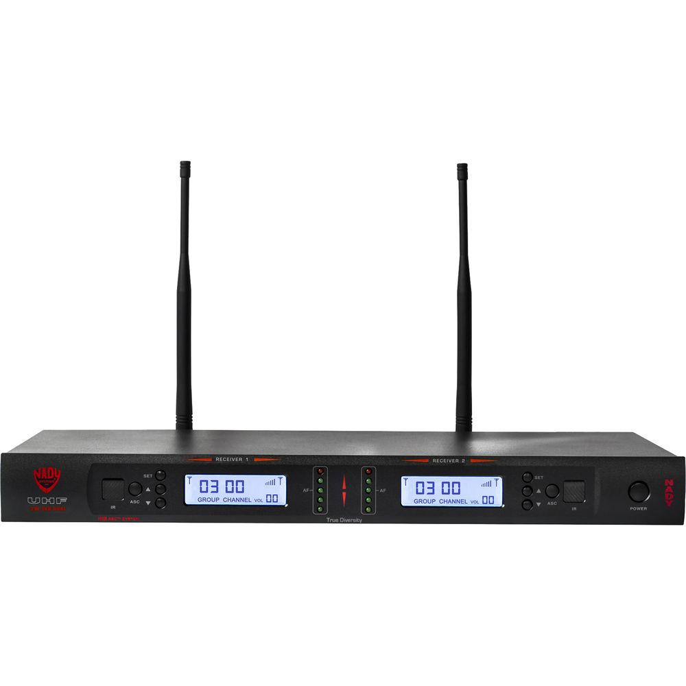 Nady 2W-1KU Dual UHF Wireless Receiver System with Two HM-10 Head-Worn Microphones