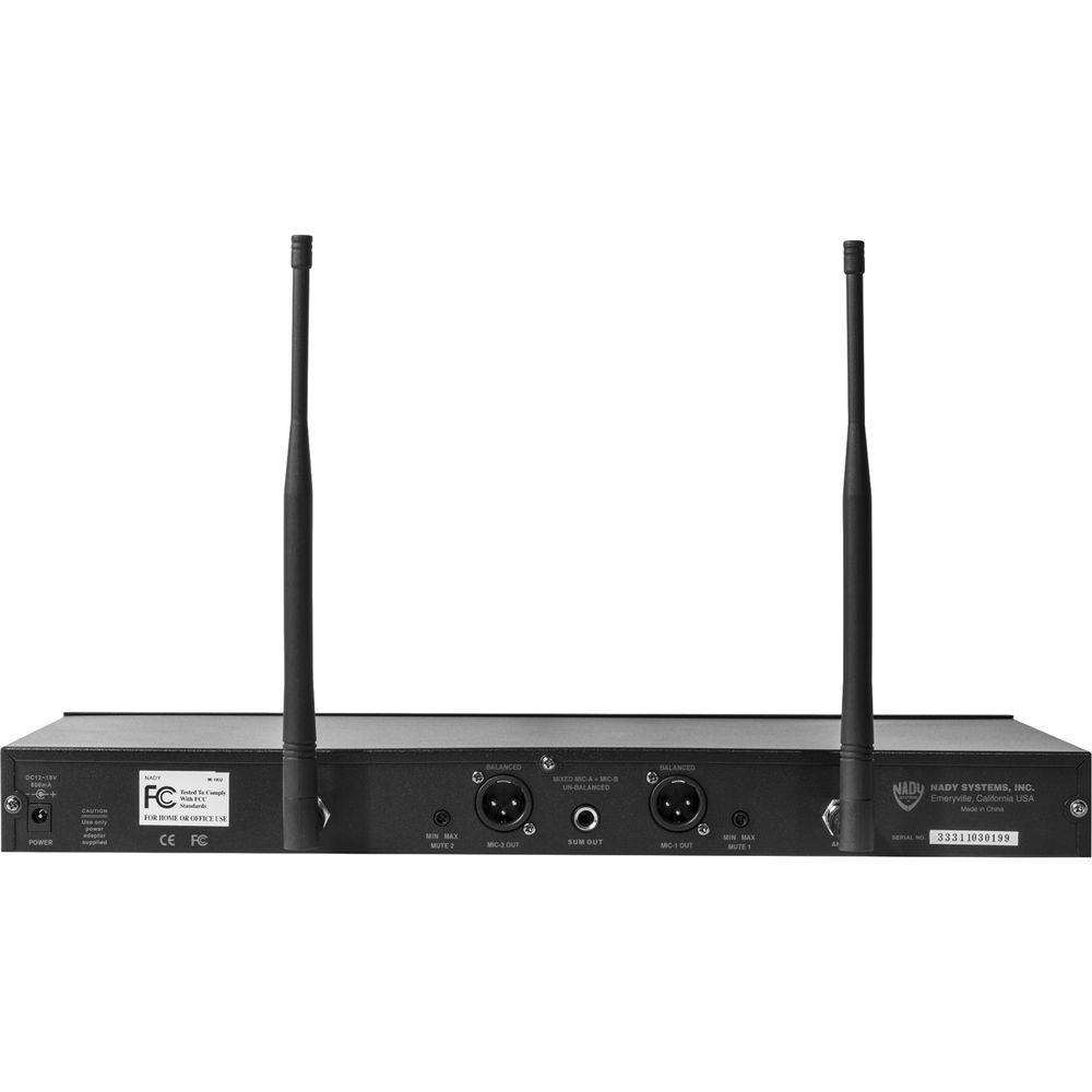 Nady 2W-1KU Dual UHF Wireless Receiver System with Two HM-10 Head-Worn Microphones