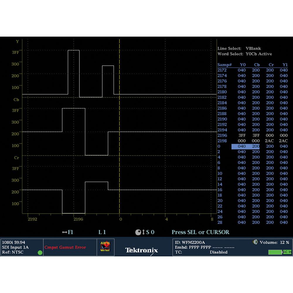 Tektronix WFM2200A Multiformat Multistandard Portable Waveform Monitor