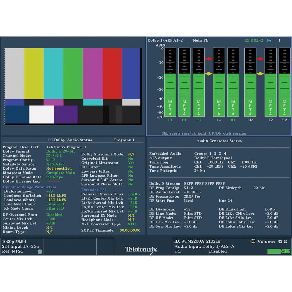 Tektronix WFM2200A Multiformat Multistandard Portable Waveform Monitor