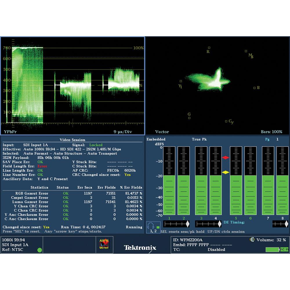 Tektronix WFM2200A Multiformat Multistandard Portable Waveform Monitor
