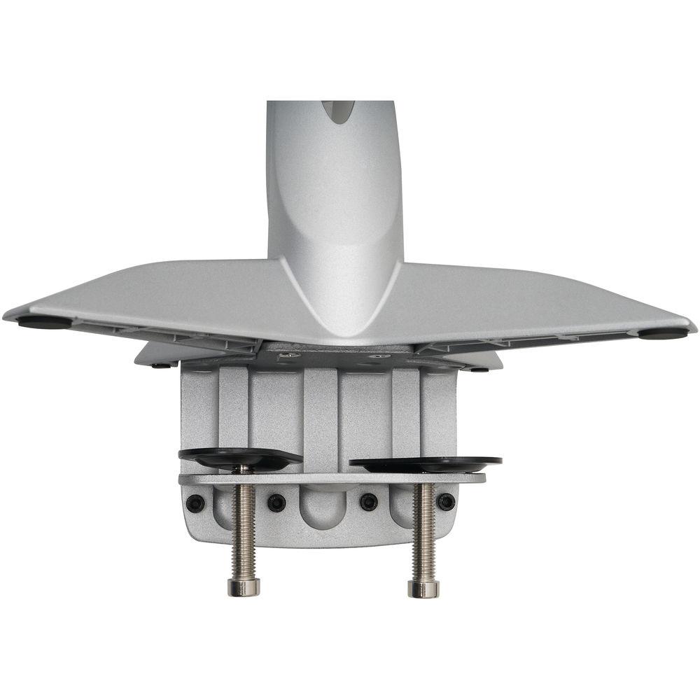 Dyconn Desk-Mounted Sit Stand Workstation Mount with Foldable Keyboard Tray and Retractable Mouse Tray