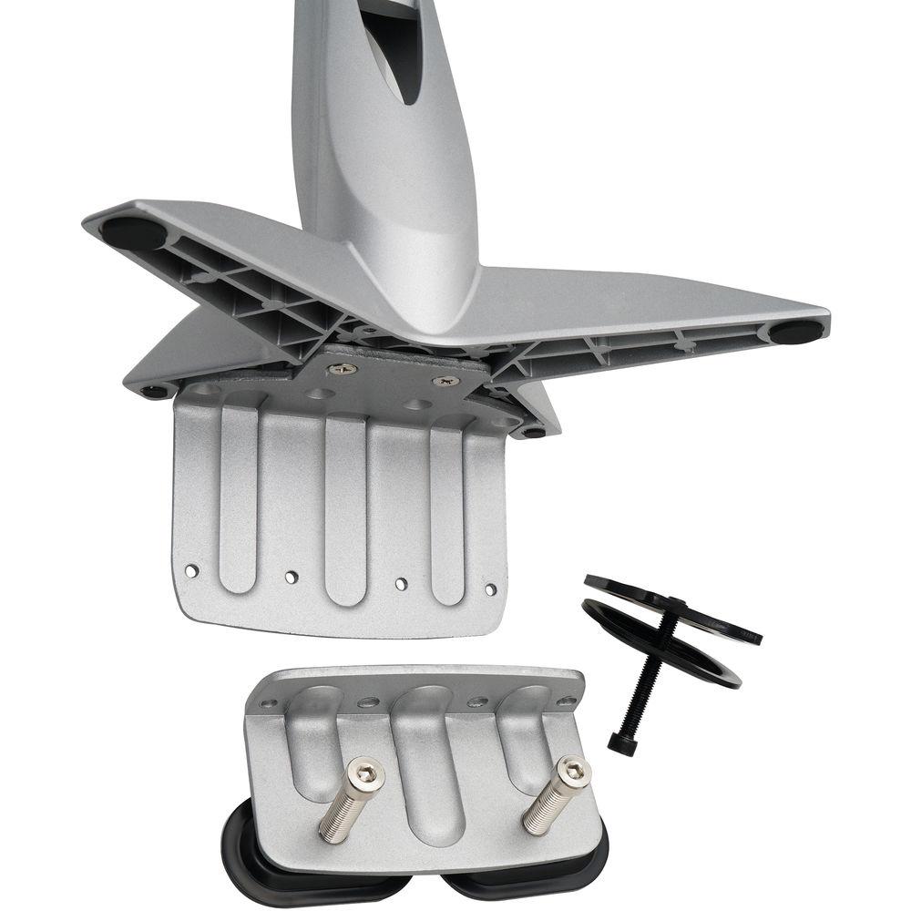 Dyconn Desk-Mounted Sit Stand Workstation Mount with Foldable Keyboard Tray and Retractable Mouse Tray