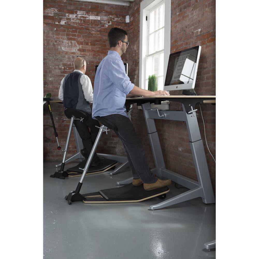Focal Upright Furniture Locus Standing Desk with Black Walnut Veneer Top