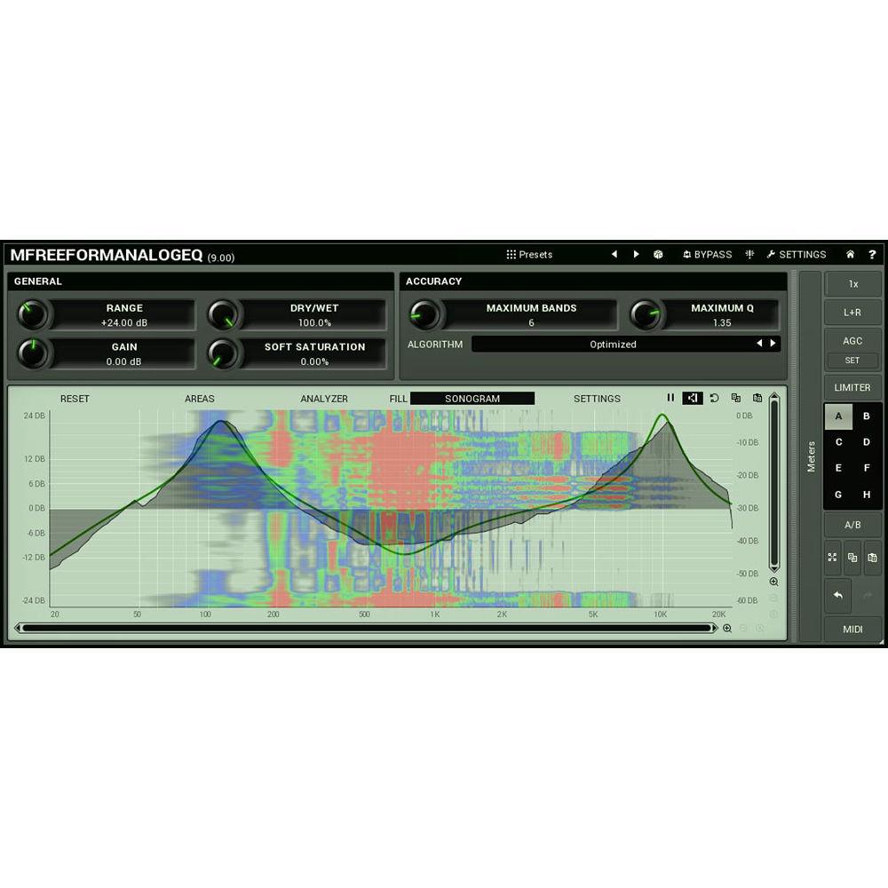 MeldaProduction MFreeFormAnalogEQ - Customizable Filter Shape Parametric EQ Plug-In