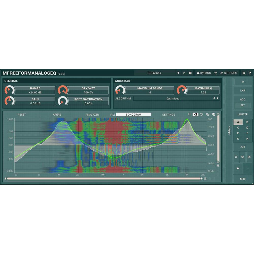 MeldaProduction MFreeFormAnalogEQ - Customizable Filter Shape Parametric EQ Plug-In