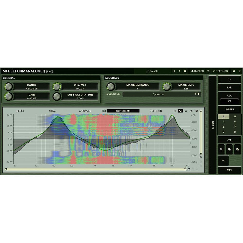 MeldaProduction MFreeFormAnalogEQ - Customizable Filter Shape Parametric EQ Plug-In