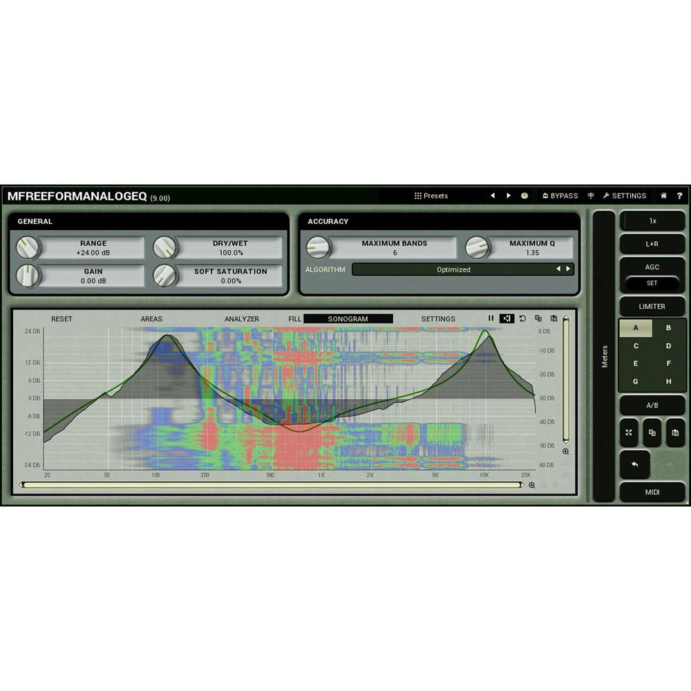 MeldaProduction MFreeFormAnalogEQ - Customizable Filter Shape Parametric EQ Plug-In