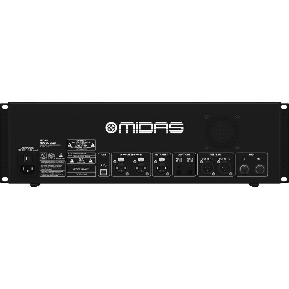 Midas DL32 32-Input 16-Output Stage Box with 32 Midas Mic Preamps