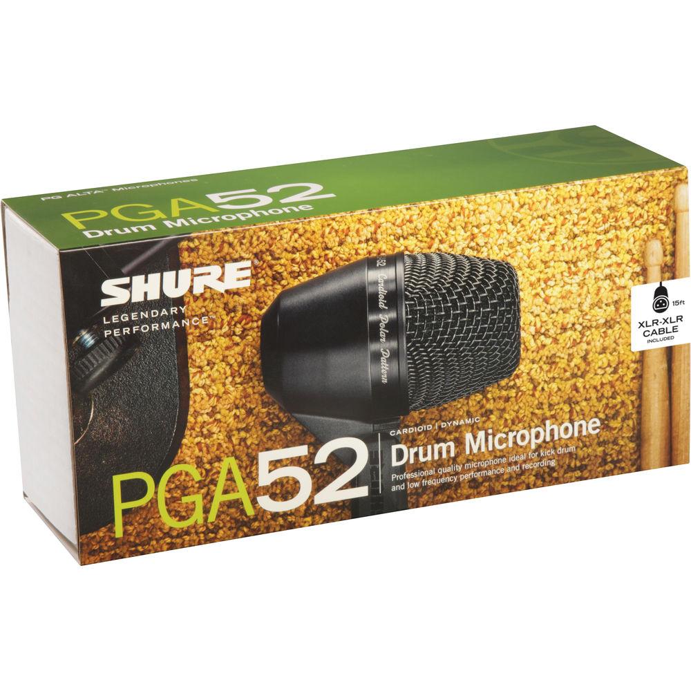 Shure PGA52-XLR Cardioid Dynamic Kick Drum Microphone with Cable