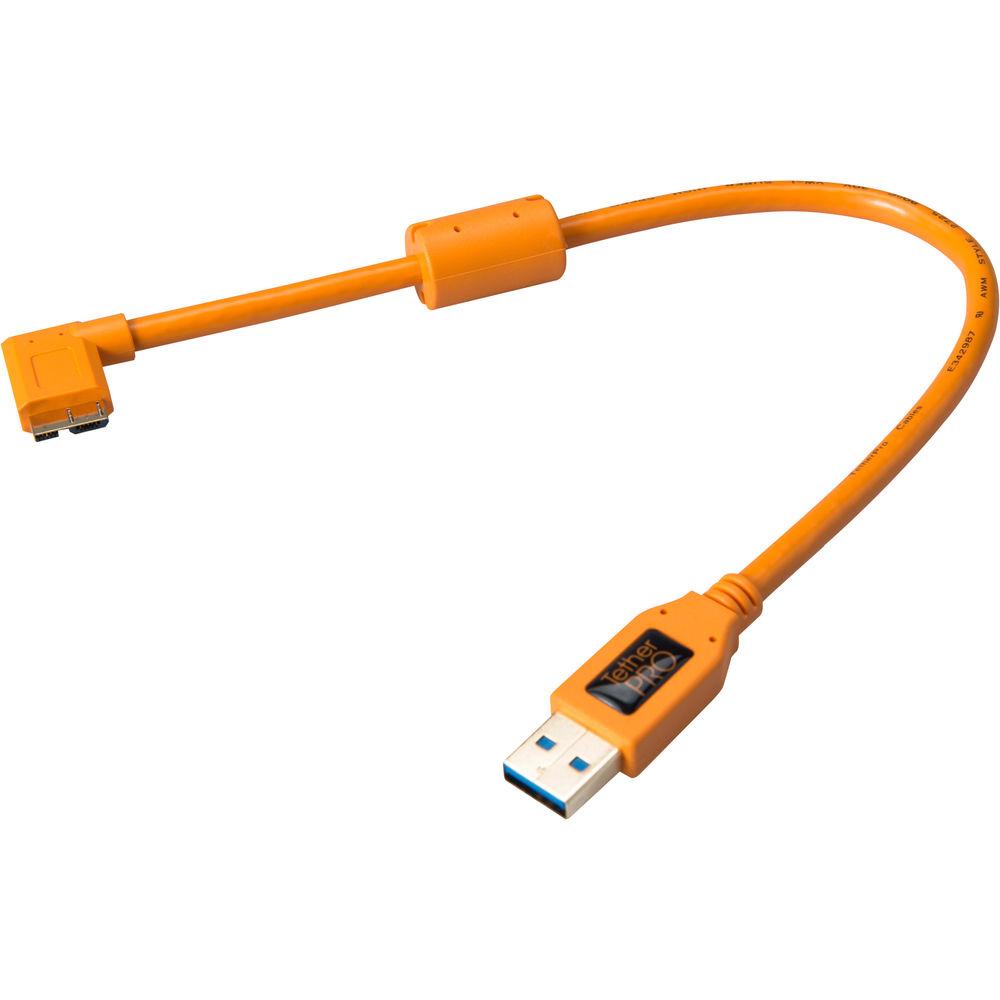 Tether Tools USB 3.0 Type-A Male to Micro-USB Right-Angle Male Cable