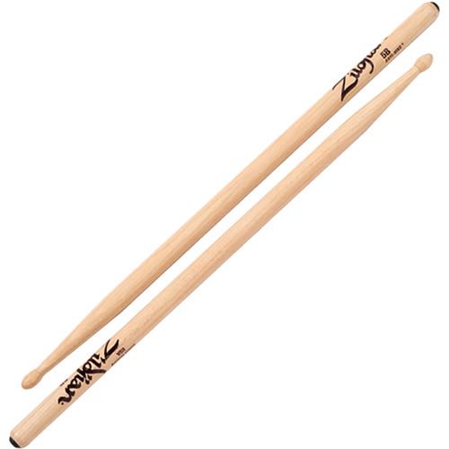 Zildjian 5B Hickory Drumsticks with Tear-Drop Wood Tips, Zildjian, 5B, Hickory, Drumsticks, with, Tear-Drop, Wood, Tips