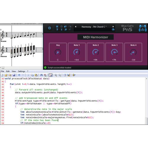 Blue Cat Audio Plug'n Script - Audio and MIDI Scripting Plug-In - Programming Tool, Blue, Cat, Audio, Plug'n, Script, Audio, MIDI, Scripting, Plug-In, Programming, Tool