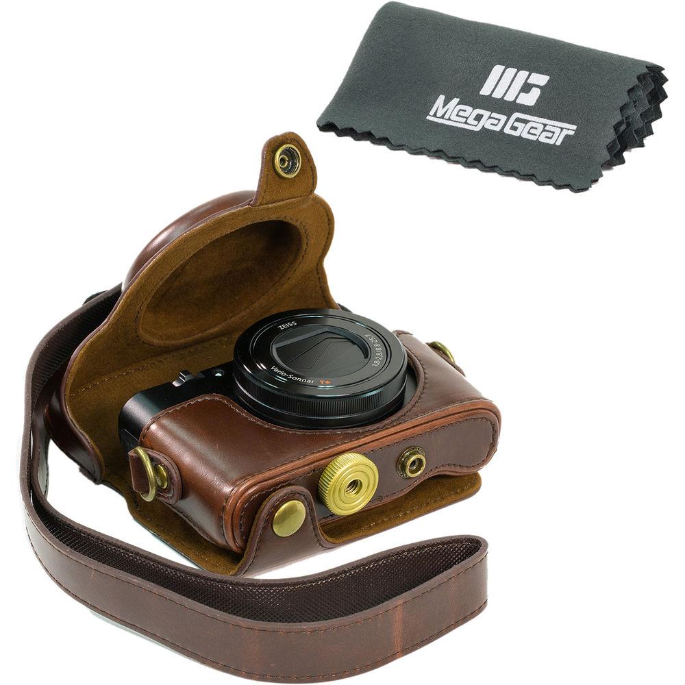 MegaGear Ever Ready PU Leather Camera Case and Strap for Sony Cyber-shot DSC-RX100 VI, V, IV, III
