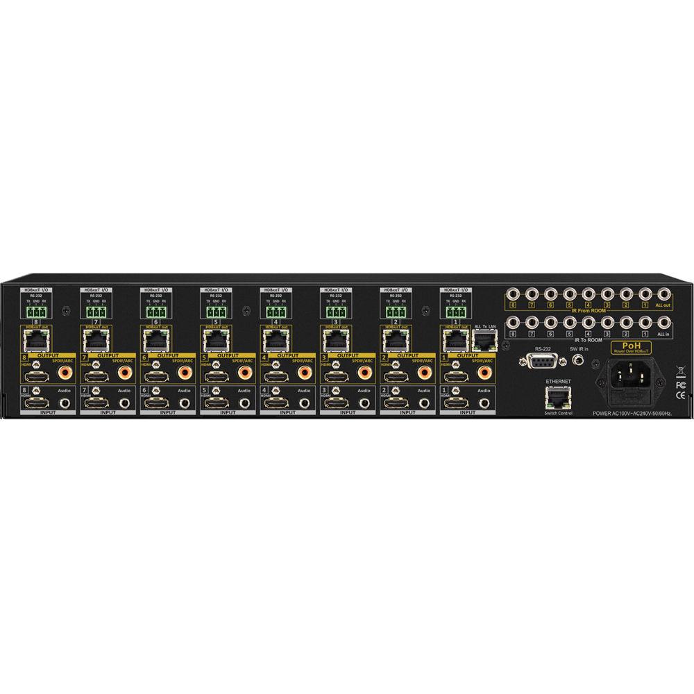 Shinybow SB-5688CAP 8 x 8 HDMI Matrix Routing Switcher with Auxiliary Audio I O and PoH