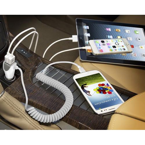 Naztech N420 Wired TRiO Car Charger with Lightning Connector