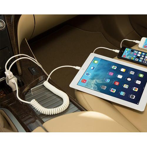 Naztech N420 Wired TRiO Car Charger with Lightning Connector